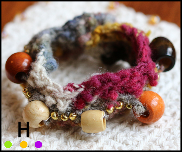 recycled yarn bracelet